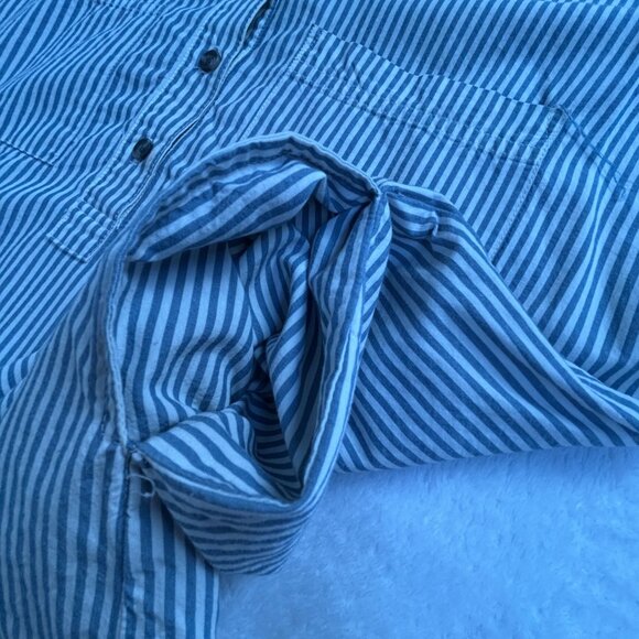 Marine Layer Womens Striped Button-Front Short Sleeve Shirt Dress Small Blue - Picture 6 of 9
